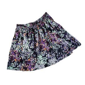 H&M Black Floral Skirt Circle Skirt size 8